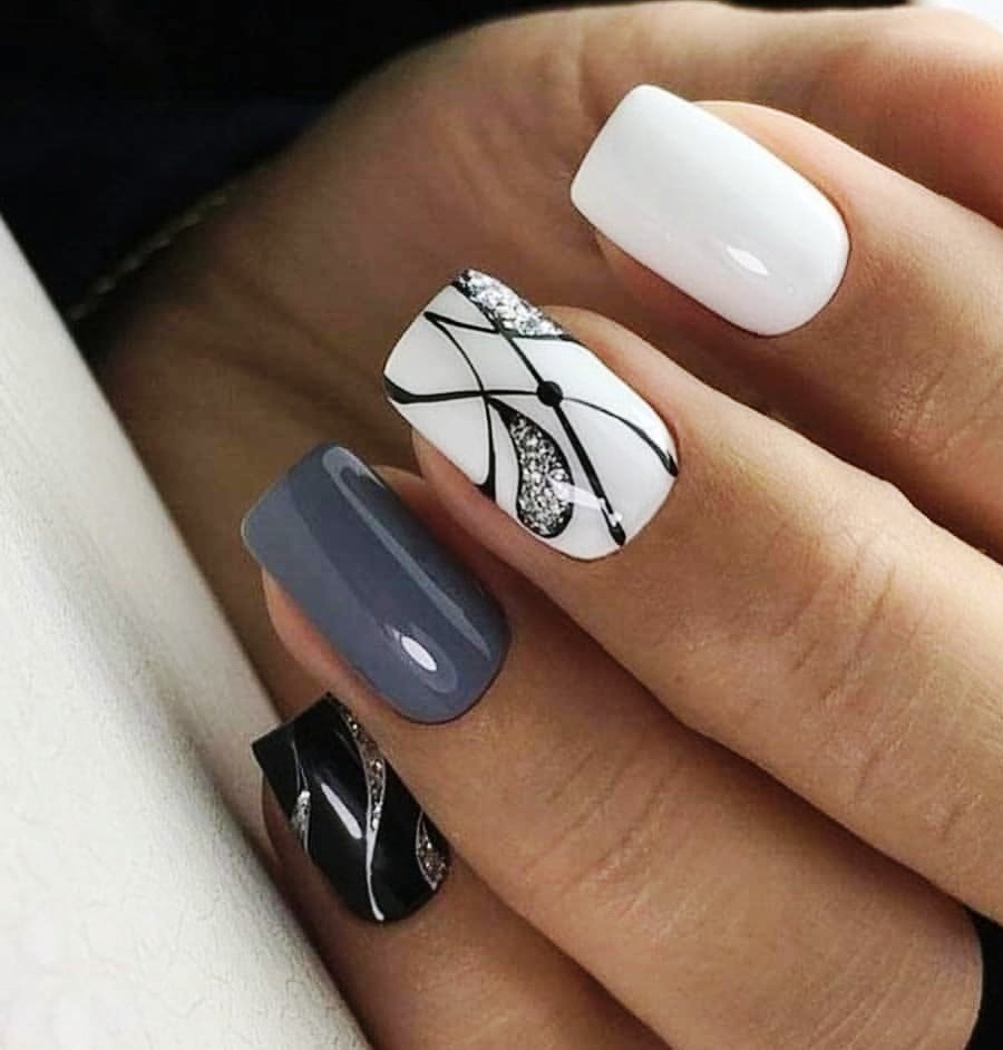 Белый Дизайн ногтей